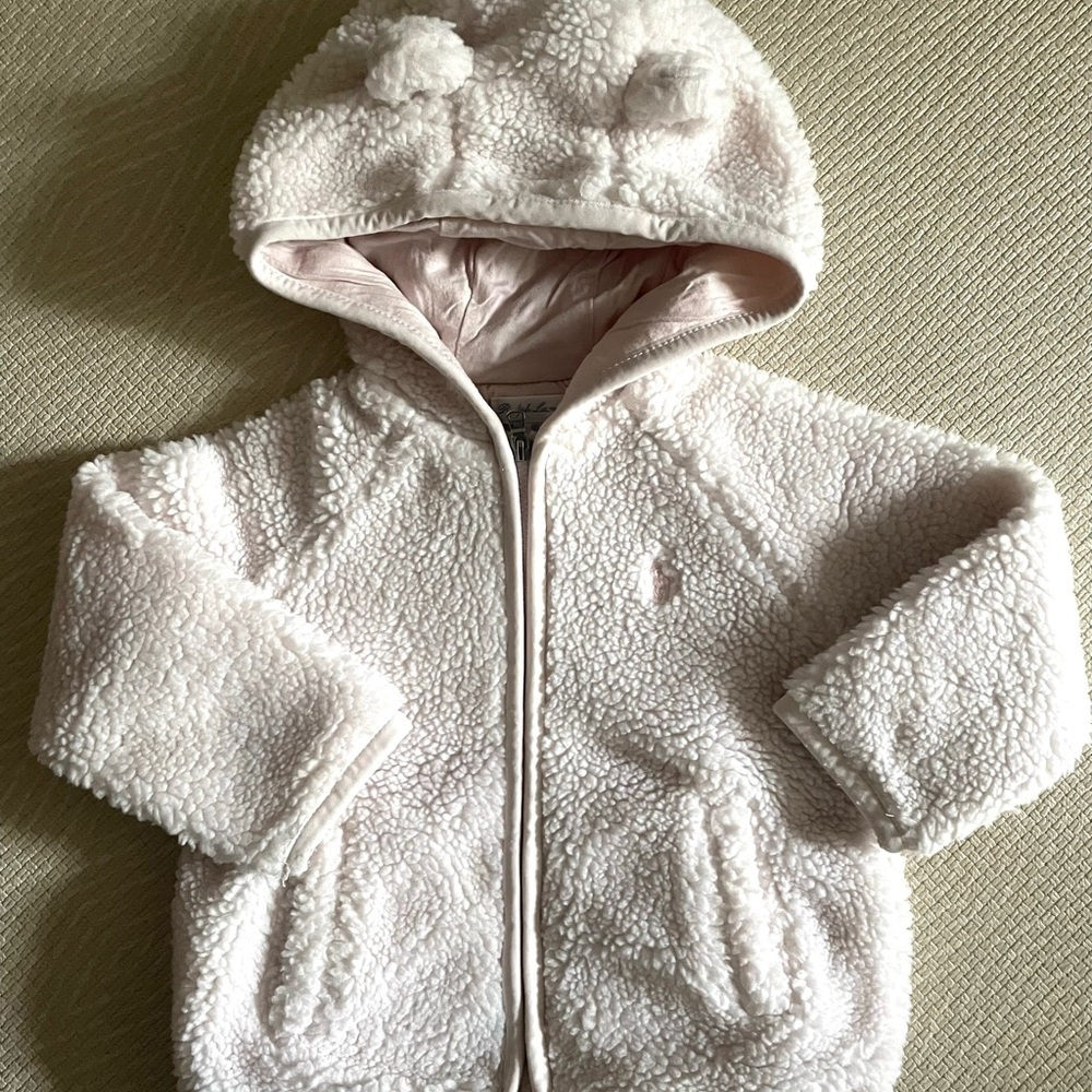 Ralph Lauren shearling jacket pastel pink 18M